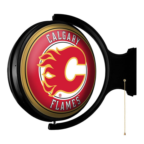 Calgary Flames: Original Round Rotating Lighted Wall Sign - The Fan-Brand