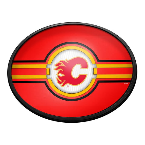 Calgary Flames: Oval Slimline Lighted Wall Sign - The Fan-Brand