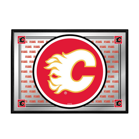 Calgary Flames: Team Spirit - Framed Mirrored Wall Sign - The Fan-Brand