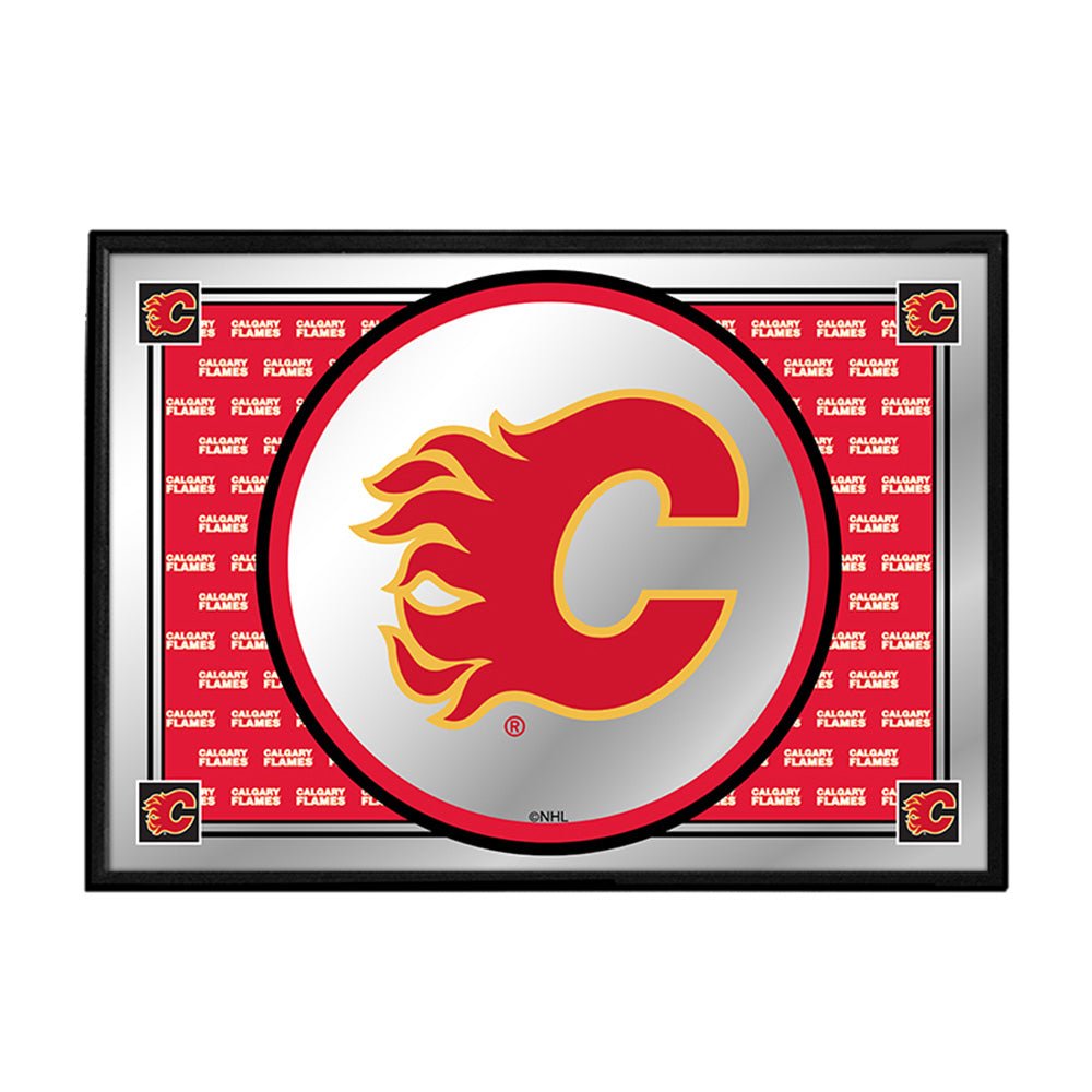 Calgary Flames: Team Spirit - Framed Mirrored Wall Sign - The Fan-Brand