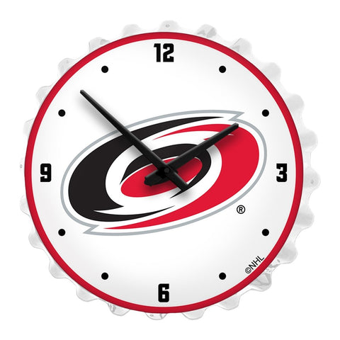 Carolina Hurricanes: Bottle Cap Lighted Wall Clock - The Fan-Brand