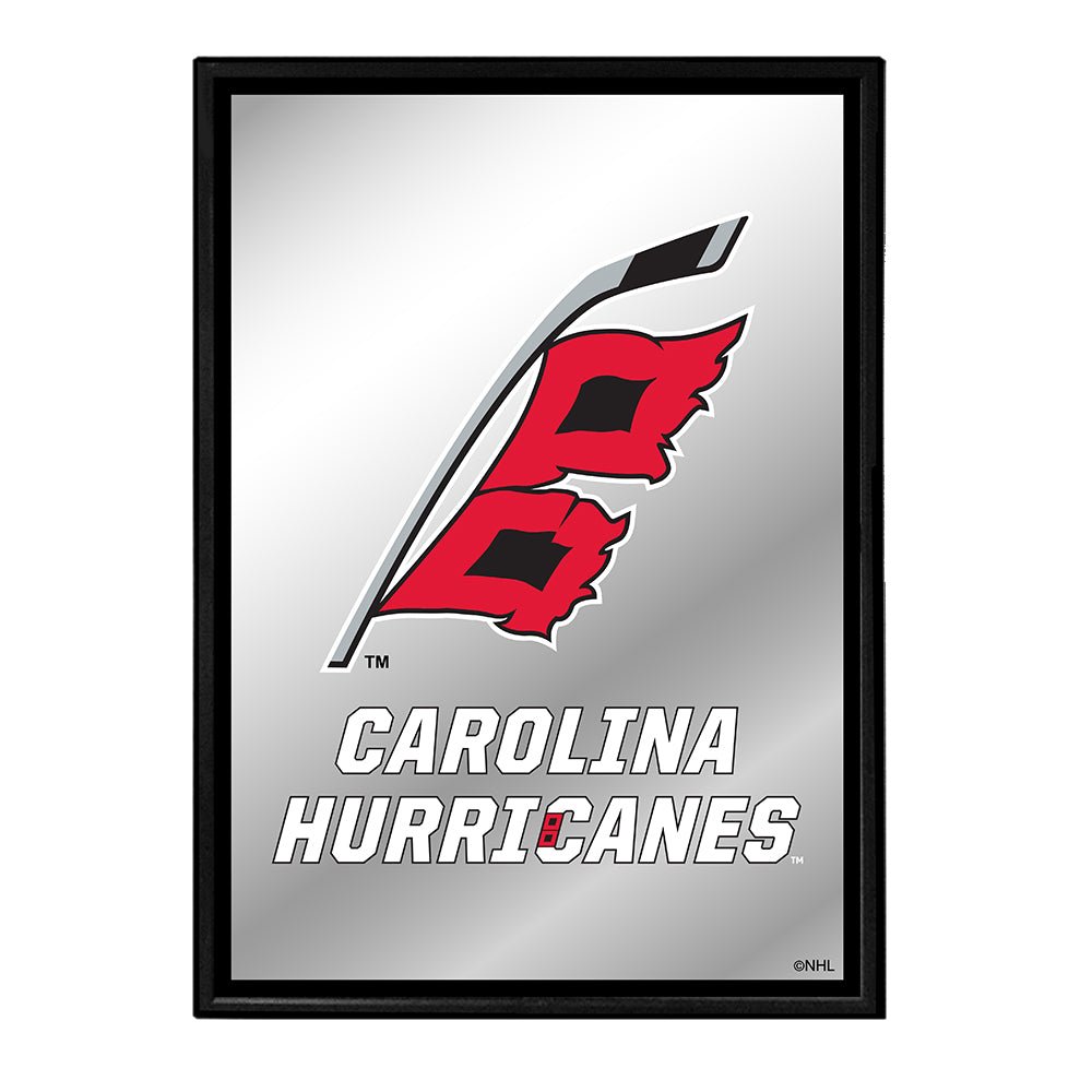 Carolina Hurricanes: Logo - Framed Mirrored Wall Sign - The Fan-Brand