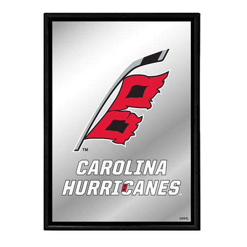 Carolina Hurricanes: Logo - Framed Mirrored Wall Sign - The Fan-Brand