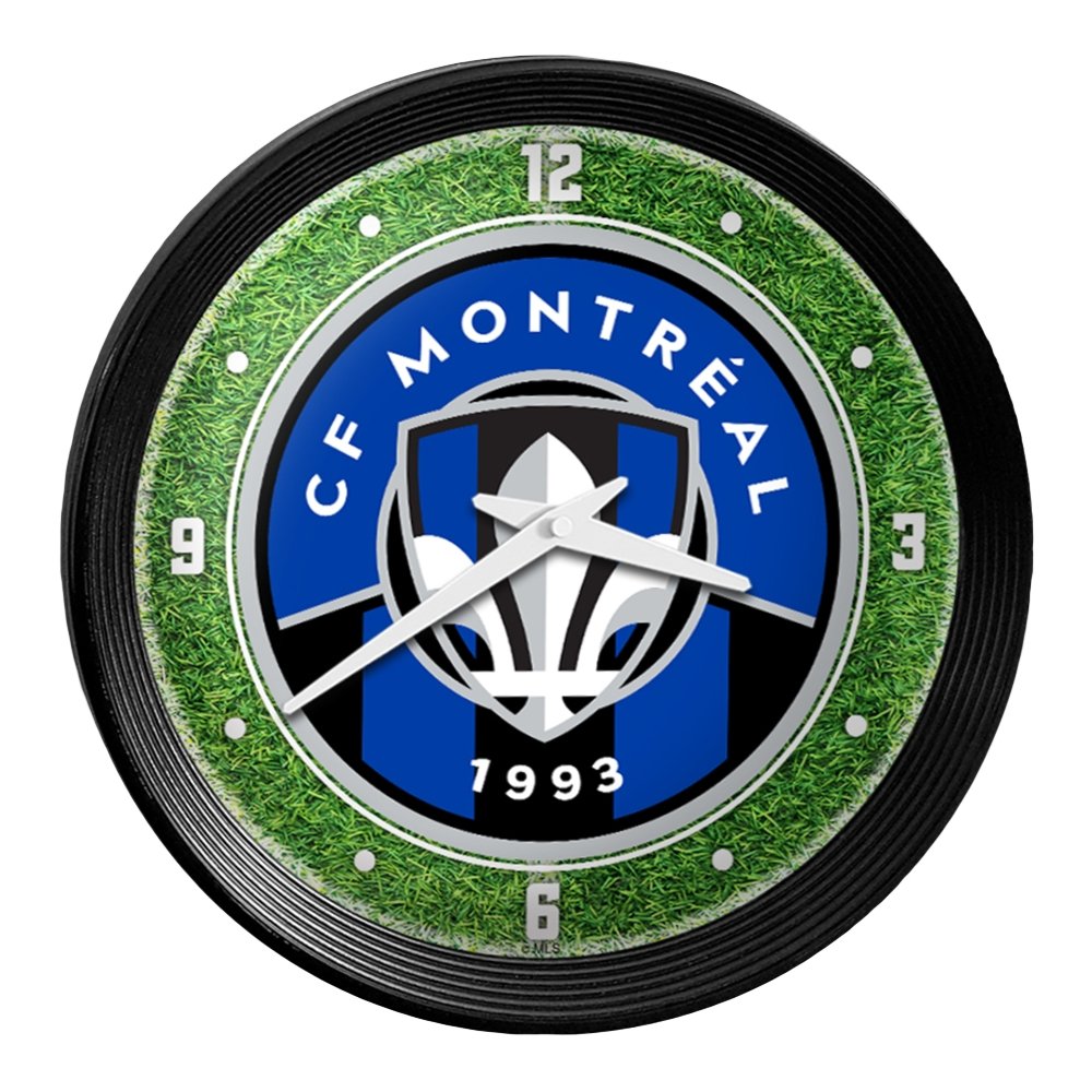 CF Montréal: Pitch - Ribbed Frame Wall Clock - The Fan-Brand