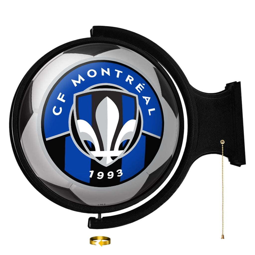 CF Montréal: Soccer Ball - Original Round Rotating Lighted Wall Sign - The Fan-Brand