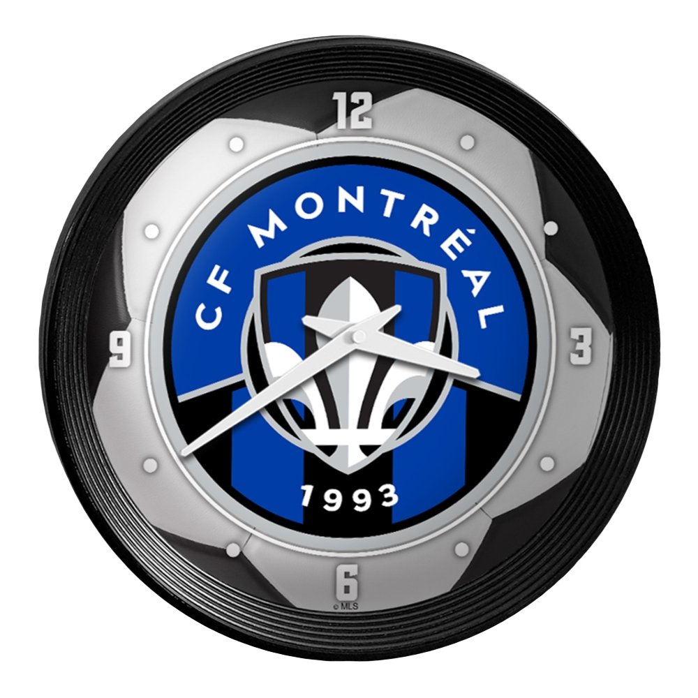 CF Montréal: Soccer Ball - Ribbed Frame Wall Clock - The Fan-Brand