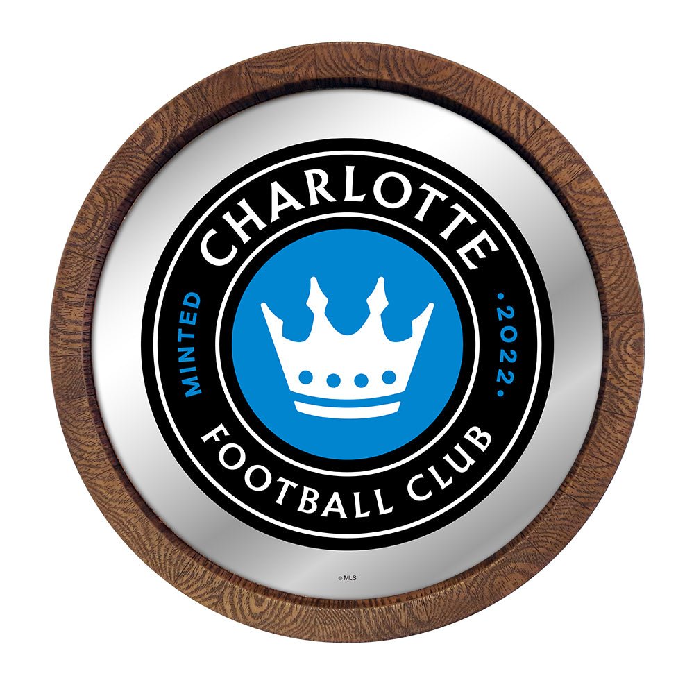 Charlotte FC: Barrel Top Framed Mirror Mirrored Wall Sign - The Fan-Brand