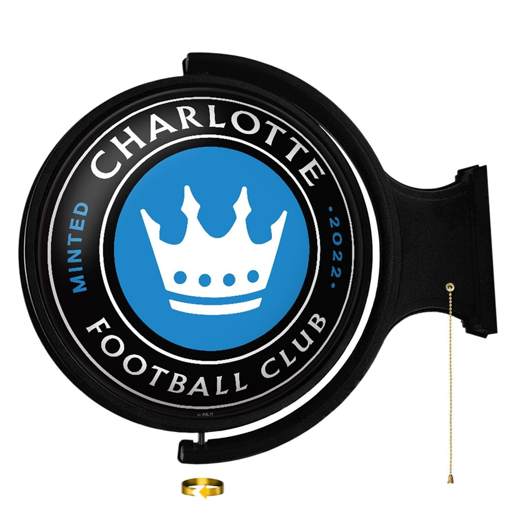 Charlotte FC: Original Round Rotating Lighted Wall Sign - The Fan-Brand