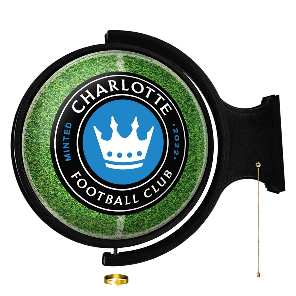 Charlotte FC: Pitch - Original Round Rotating Lighted Wall Sign - The Fan-Brand