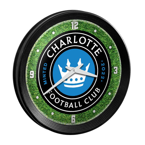 Charlotte FC: Pitch - Ribbed Frame Wall Clock - The Fan-Brand