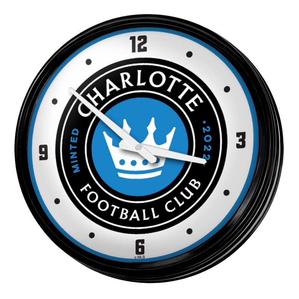 Charlotte FC: Retro Lighted Wall Clock - The Fan-Brand