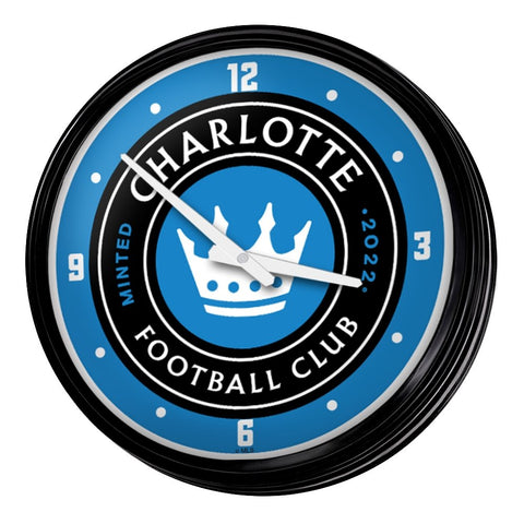 Charlotte FC: Retro Lighted Wall Clock - The Fan-Brand