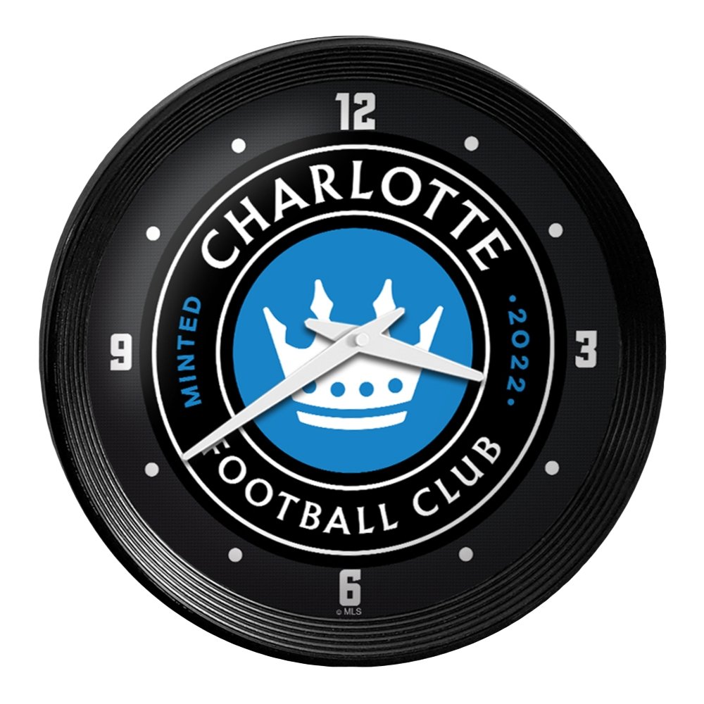 Charlotte FC: Ribbed Frame Wall Clock - The Fan-Brand