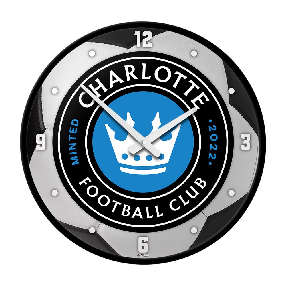 Charlotte FC: Soccer Ball - Modern Disc Wall Clock - The Fan-Brand