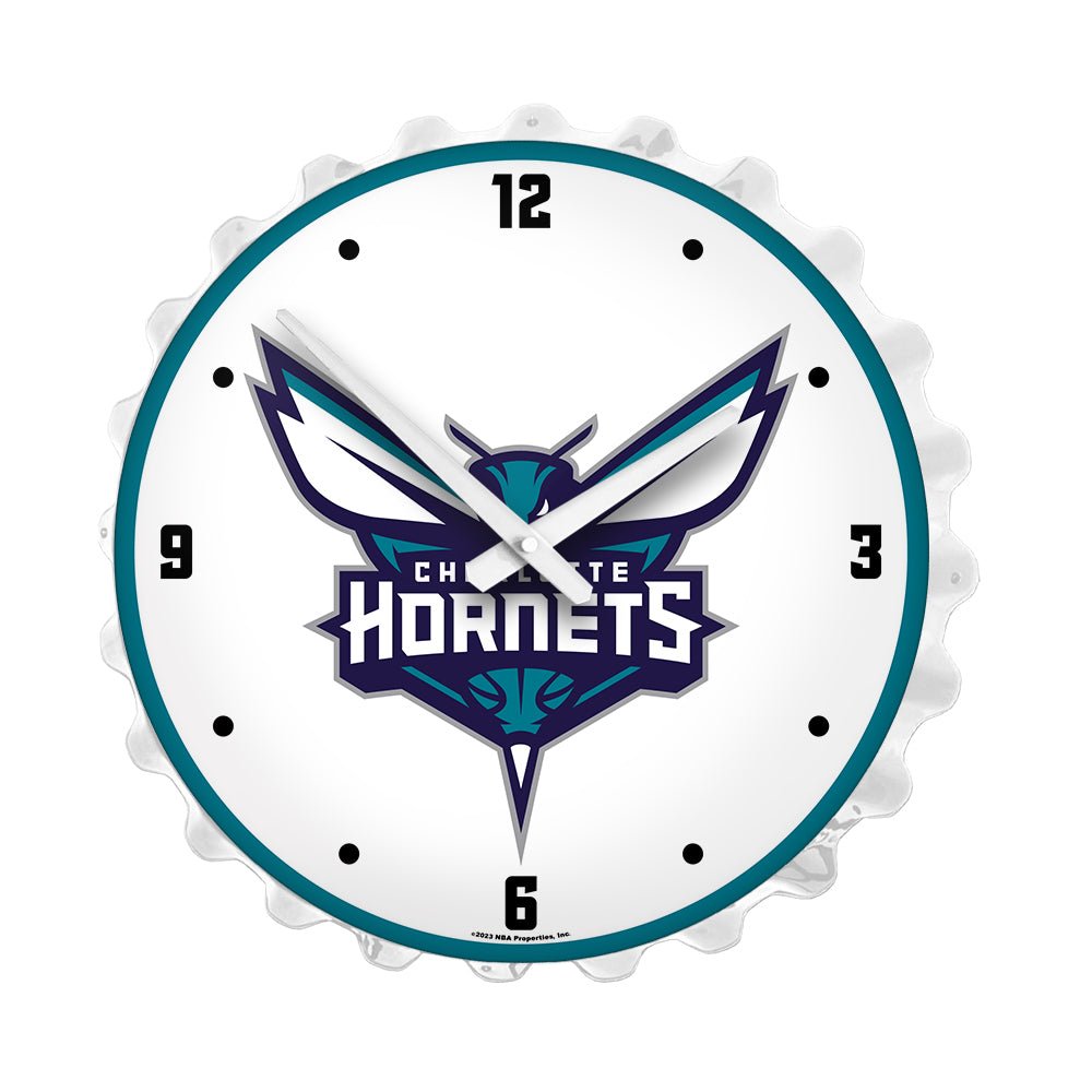 Charlotte Hornets: Bottle Cap Lighted Wall Clock - The Fan-Brand