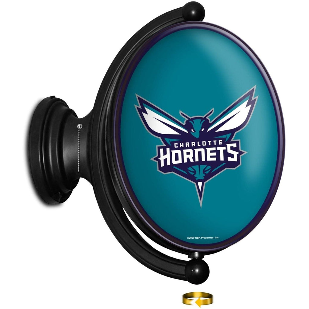 Charlotte Hornets: Original Oval Rotating Lighted Wall Sign - The Fan-Brand