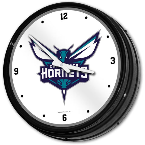Charlotte Hornets: Retro Lighted Wall Clock - The Fan-Brand