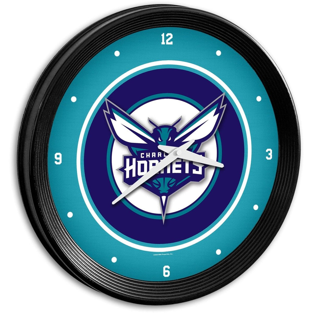 Charlotte Hornets: Ribbed Frame Wall Clock - The Fan-Brand