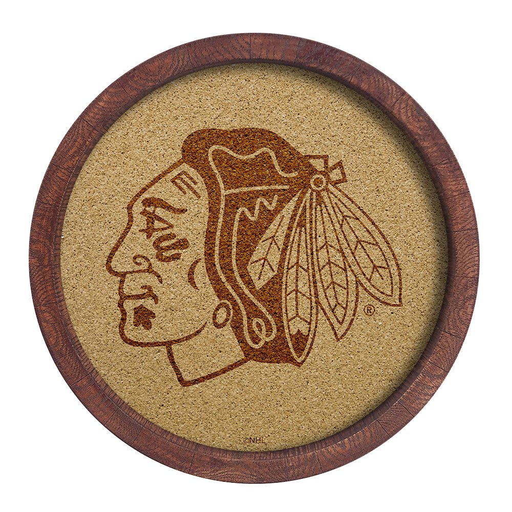 Chicago Blackhawks: Barrel Top Cork Note Board - The Fan-Brand