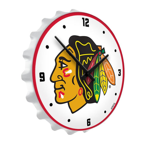 Chicago Blackhawks: Bottle Cap Lighted Wall Clock - The Fan-Brand