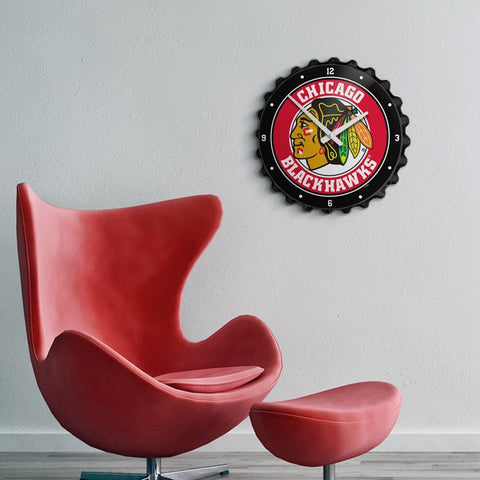Chicago Blackhawks: Bottle Cap Wall Clock - The Fan-Brand