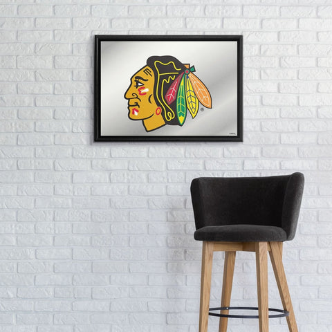 Chicago Blackhawks: Framed Mirrored Wall Sign - The Fan-Brand