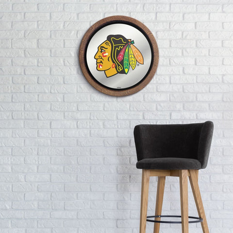 Chicago Blackhawks: Mirrored Barrel Top Wall Sign - The Fan-Brand