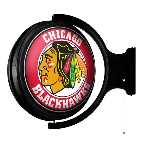 Chicago Blackhawks: Original Round Rotating Lighted Wall Sign - The Fan-Brand