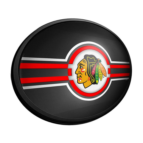 Chicago Blackhawks: Oval Slimline Lighted Wall Sign - The Fan-Brand