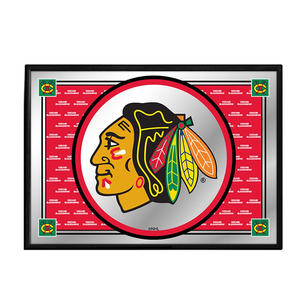 Chicago Blackhawks: Team Spirit - Framed Mirrored Wall Sign - The Fan-Brand