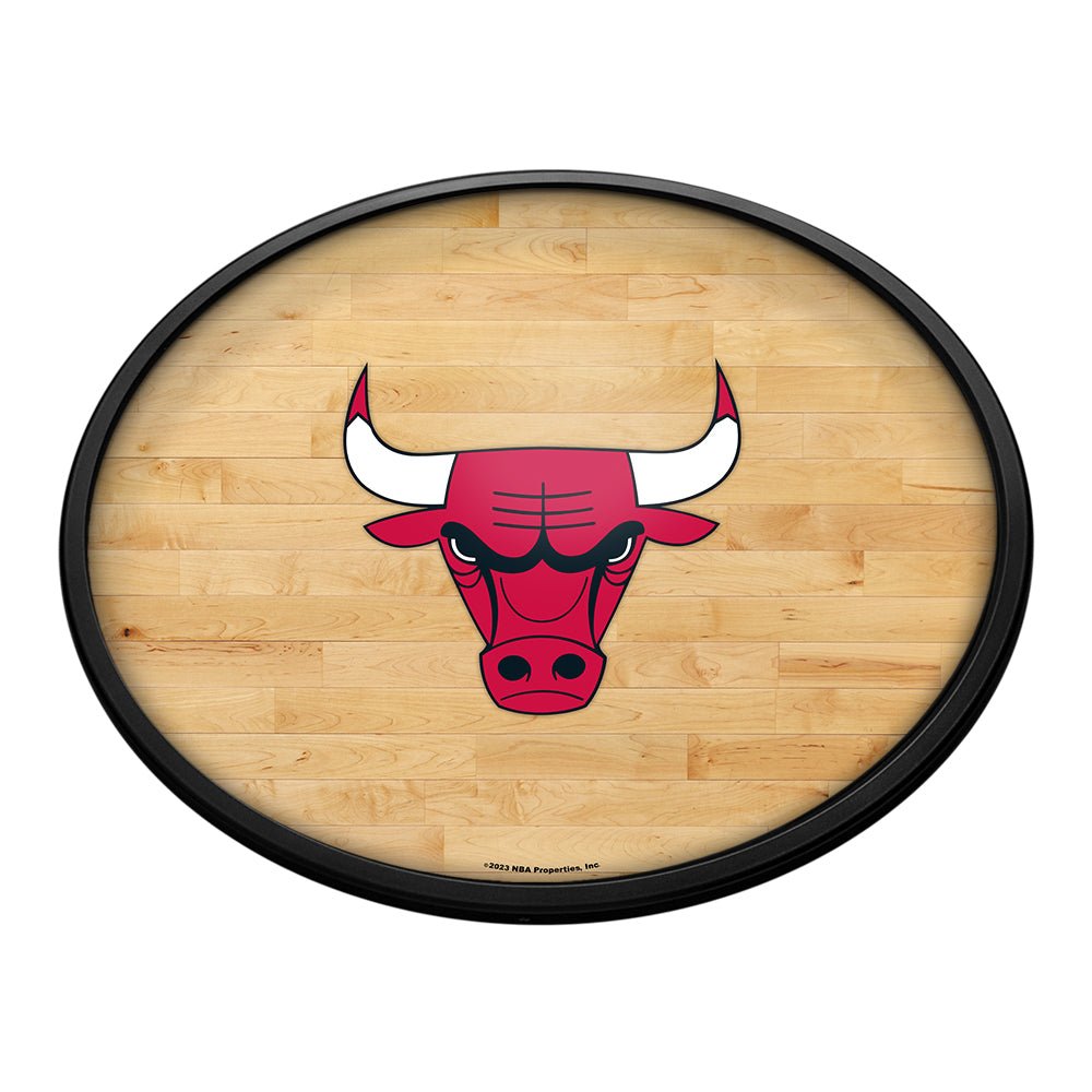 Chicago Bulls: Hardwood - Oval Slimline Lighted Wall Sign - The Fan-Brand