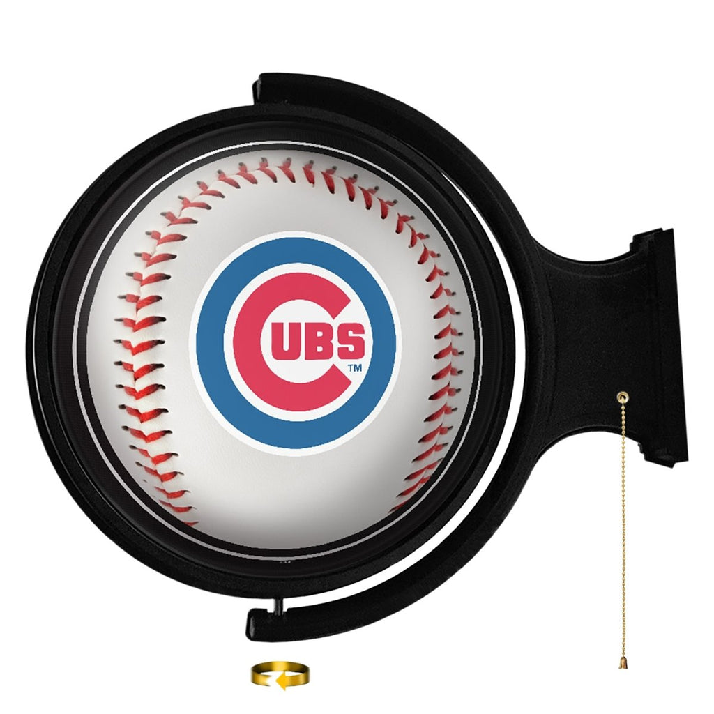 Chicago Cubs: Baseball - Original Round Rotating Lighted Wall Sign - The Fan-Brand
