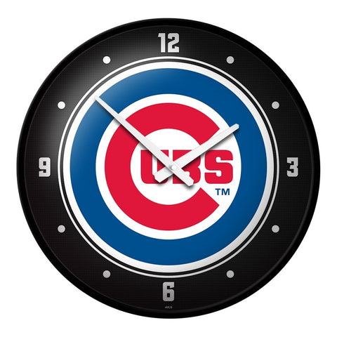 Chicago Cubs: Wordmark - Retro Lighted Wall Clock - The Fan-Brand