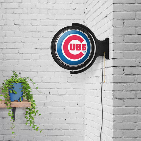 Chicago Cubs: Logo - Original Round Rotating Lighted Wall Sign - The Fan-Brand