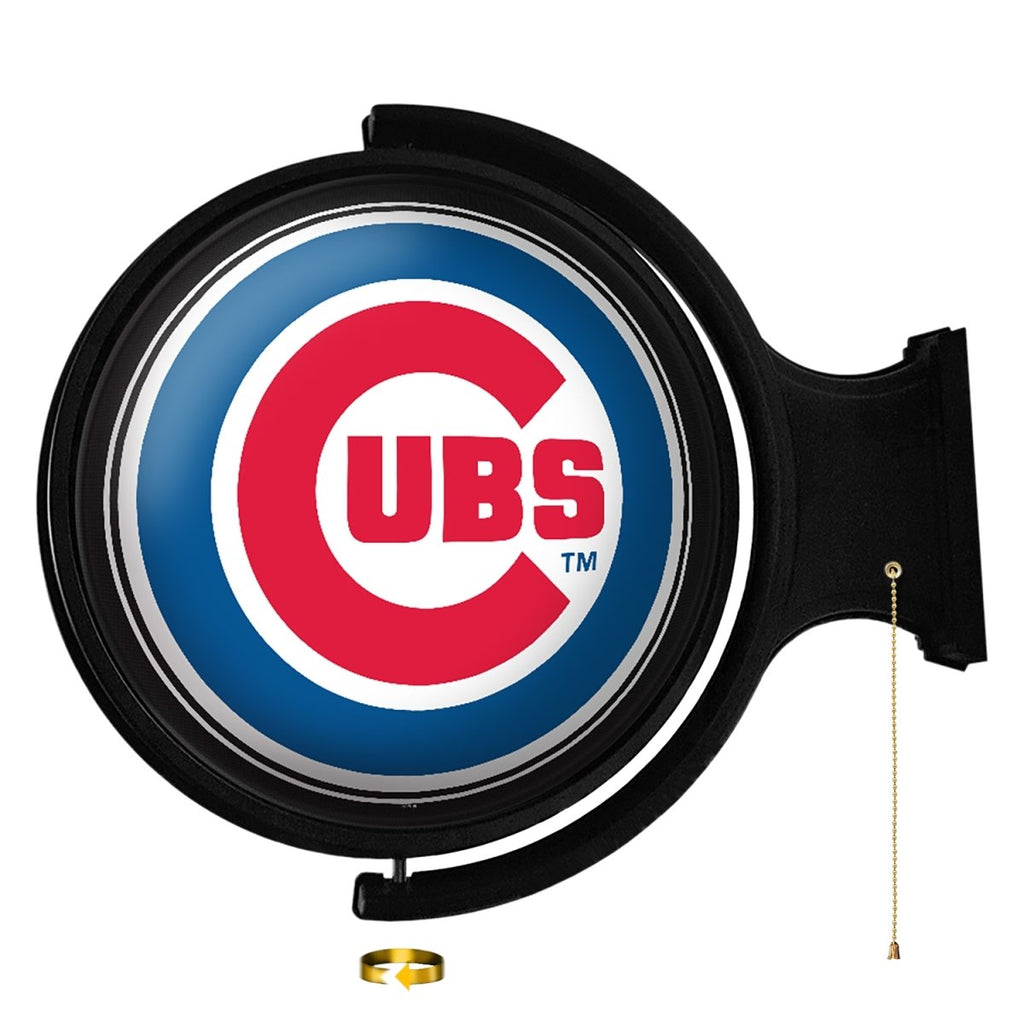 Chicago Cubs: Logo - Original Round Rotating Lighted Wall Sign - The Fan-Brand