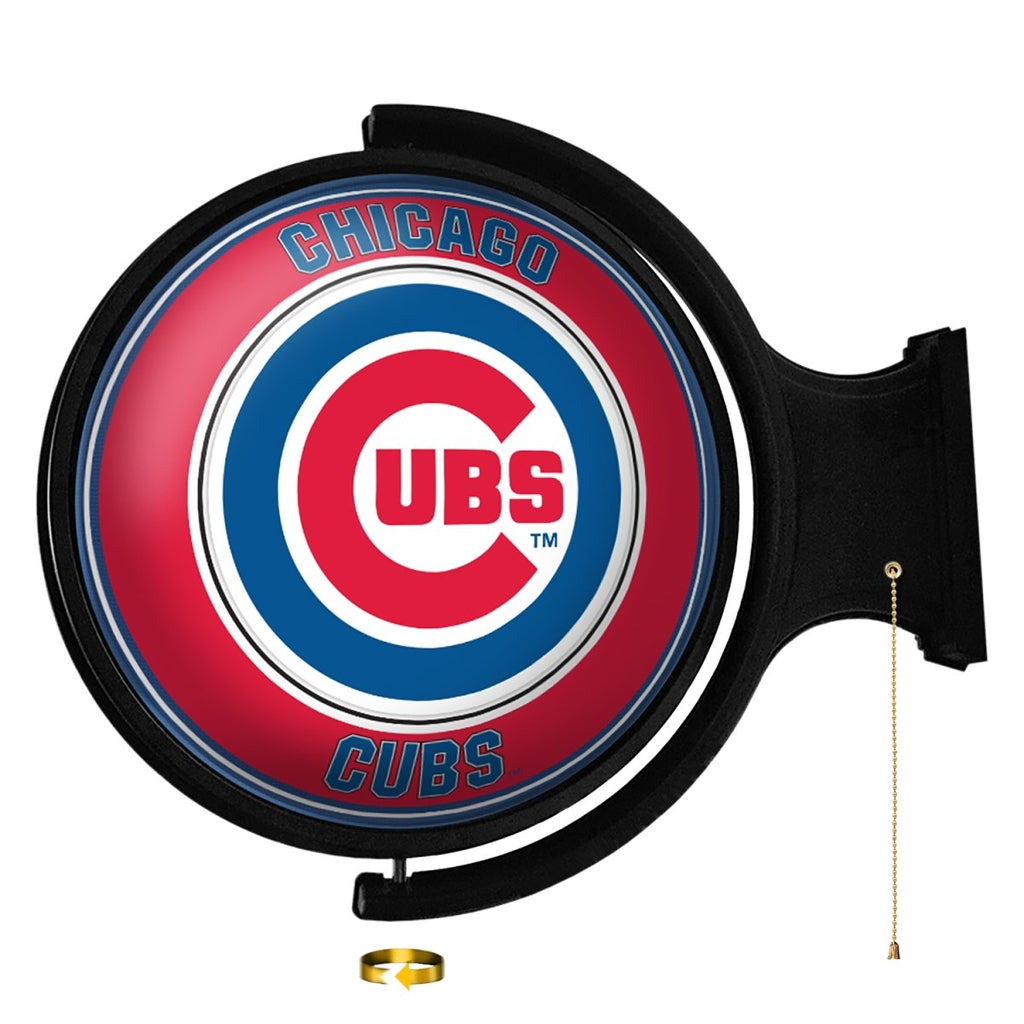 Chicago Cubs: Original Round Rotating Lighted Wall Sign - The Fan-Brand