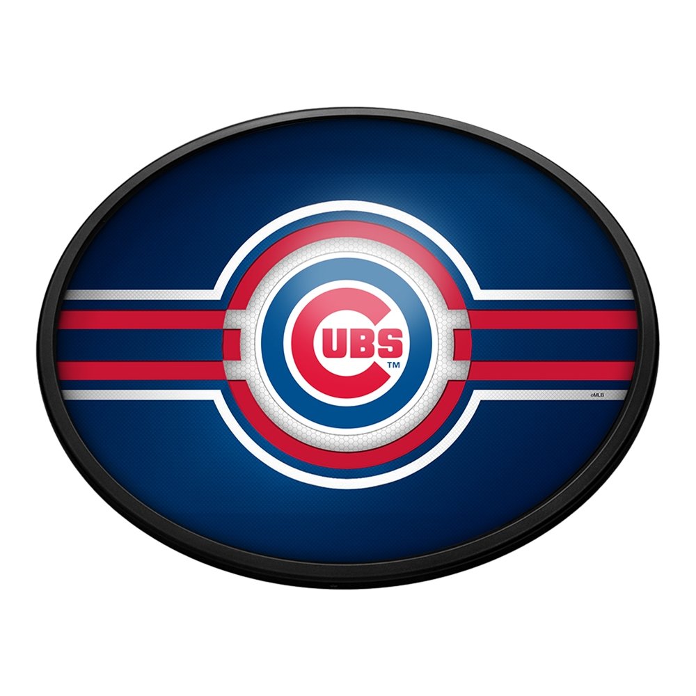 Chicago Cubs: Oval Slimline Lighted Wall Sign - The Fan-Brand