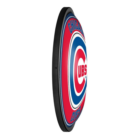 Chicago Cubs: Round Slimline Lighted Wall Sign - The Fan-Brand