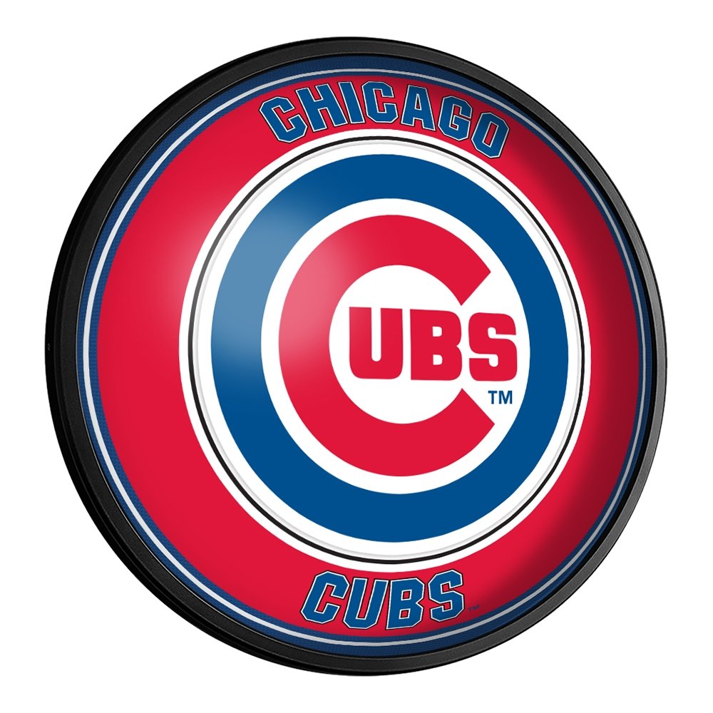 Chicago Cubs: Round Slimline Lighted Wall Sign - The Fan-Brand