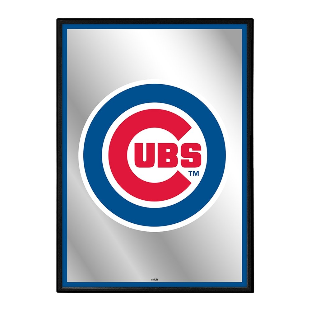 Chicago Cubs: Vertical Framed Mirrored Wall Sign - The Fan-Brand
