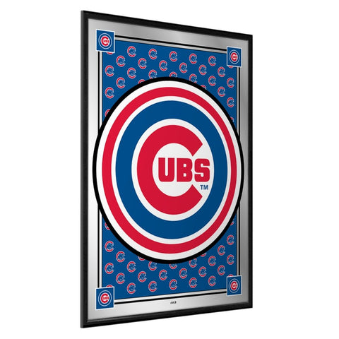 Chicago Cubs: Vertical Team Spirit - Framed Mirrored Wall Sign - The Fan-Brand