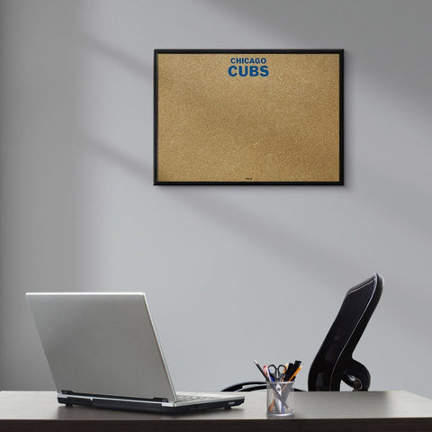 Chicago Cubs: Wordmark - Framed Corkboard - The Fan-Brand