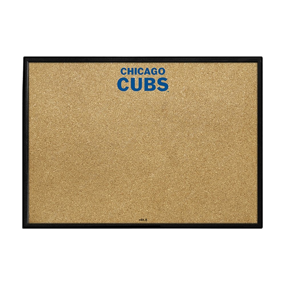 Chicago Cubs: Wordmark - Framed Corkboard - The Fan-Brand