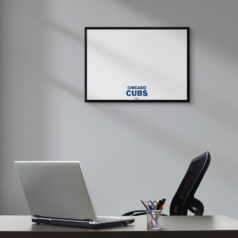 Chicago Cubs: Wordmark - Framed Dry Erase Wall Sign - The Fan-Brand