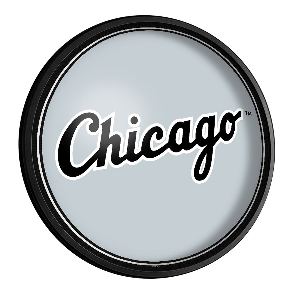 Chicago White Sox: Alternate Logo - Round Slimline Lighted Wall Sign - The Fan-Brand