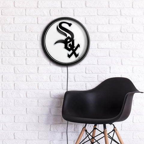 Chicago White Sox: Logo - Round Slimline Lighted Wall Sign - The Fan-Brand