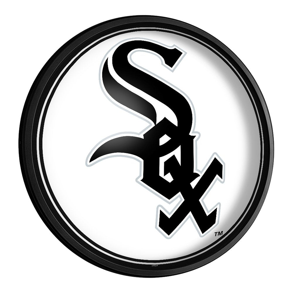 Chicago White Sox: Logo - Round Slimline Lighted Wall Sign - The Fan-Brand