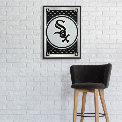 Chicago White Sox: Vertical Team Spirit - Framed Mirrored Wall Sign - The Fan-Brand