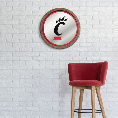 Cincinnati Bearcats: Logo - Mirrored Barrel Top Mirrored Wall Sign - The Fan-Brand