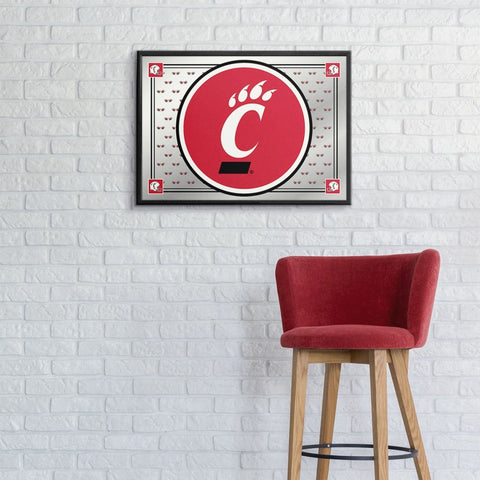 Cincinnati Bearcats: Team Spirit, Logo - Framed Mirrored Wall Sign - The Fan-Brand
